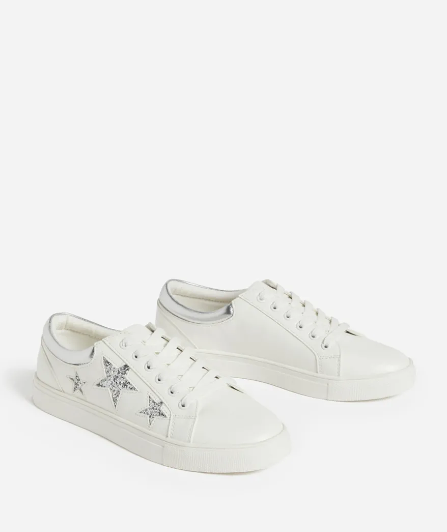 KYA METALLIC STAR WHITE SNEAKER