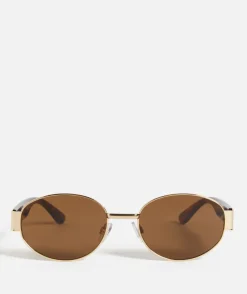 LANA METAL OVAL SUNGLASSES - GOLD