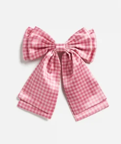 LARGE GINGHAM BOW CLIP