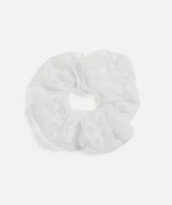 LARGE WHITE ORGANZA SCRUNCHIE