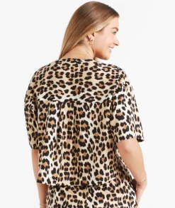 LEAH LINEN BLEND CROPPED SHIRT