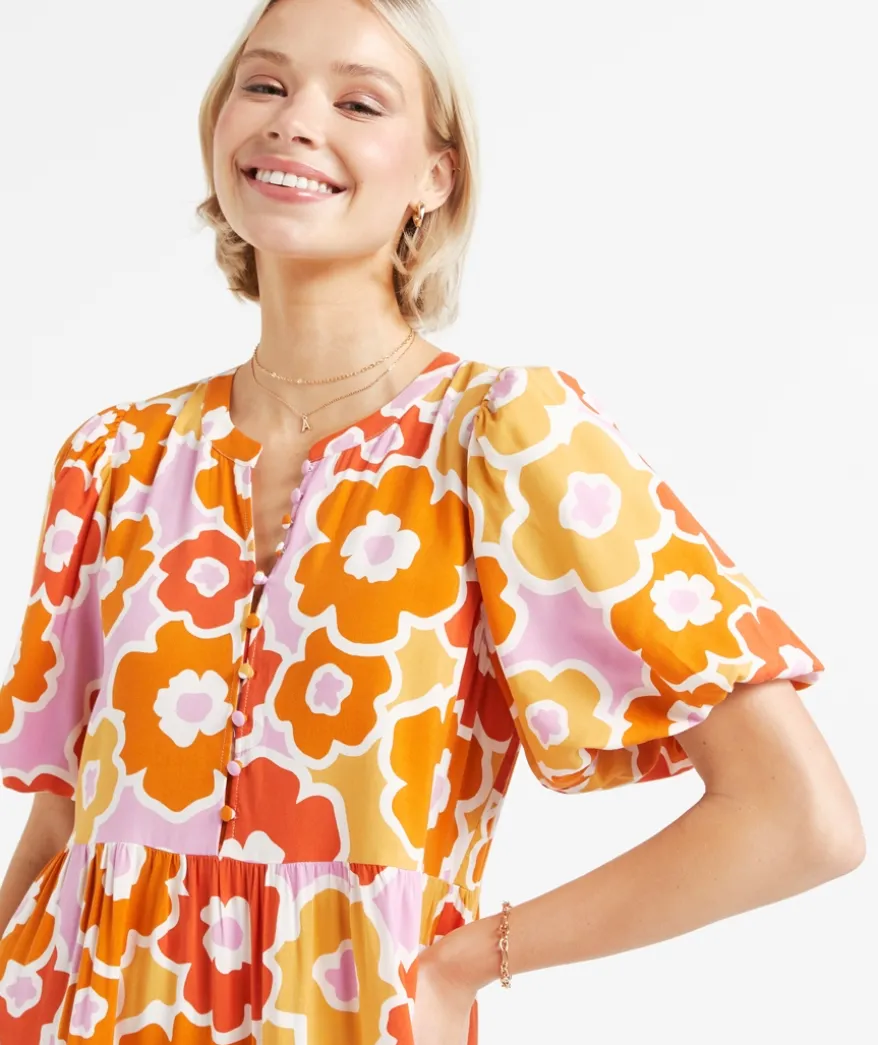 LEILA PUFF SLEEVE MINI DRESS