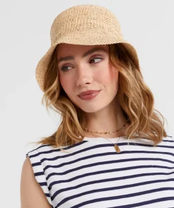 LEILA RAFFIA BUCKET HAT