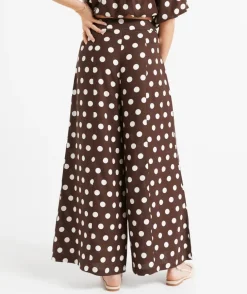LEYLA LINEN BLEND PRINTED PALAZZO
