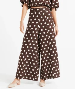 LEYLA LINEN BLEND PRINTED PALAZZO