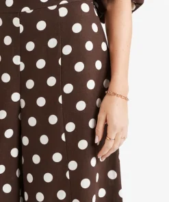 LEYLA LINEN BLEND PRINTED PALAZZO