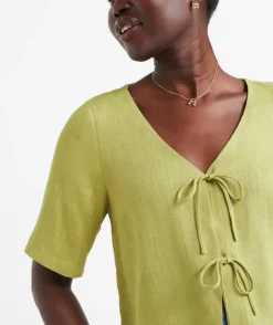 LIANNA TIE FRONT SHORT SLEEVE TOP