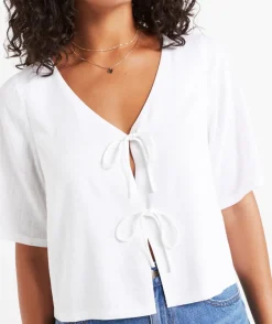 LIANNA TIE FRONT SHORT SLEEVE TOP