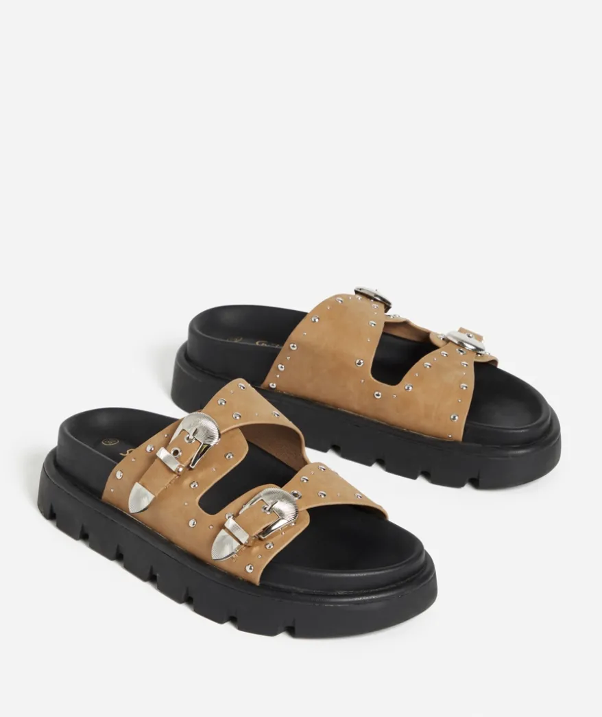LILA WESTERN SLIDE - TAN