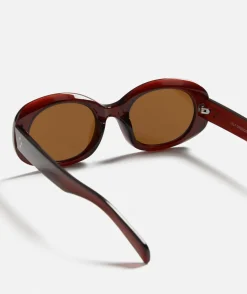 LILLY OVERSIZED ROUND SUNGLASSES - BURGUNDY