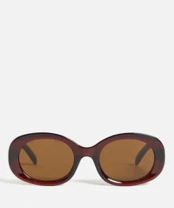 LILLY OVERSIZED ROUND SUNGLASSES - BURGUNDY