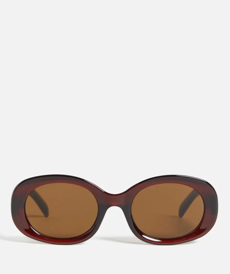 LILLY OVERSIZED ROUND SUNGLASSES - BURGUNDY