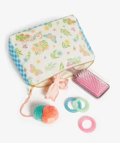 LILY POM POM MAKEUP BAG - MYSTIC PRINT