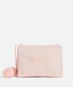 LILY POM POM MAKEUP BAG - PALE PINK