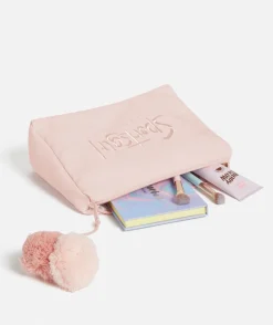 LILY POM POM MAKEUP BAG - PALE PINK