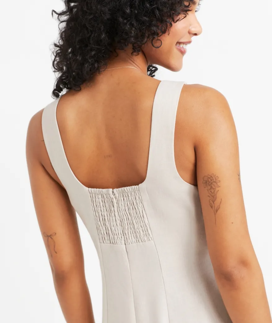 LUCA SQUARE NECK MIDI DRESS