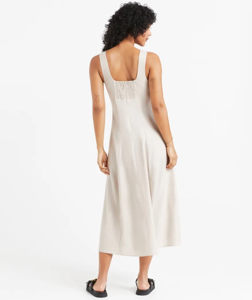 LUCA SQUARE NECK MIDI DRESS