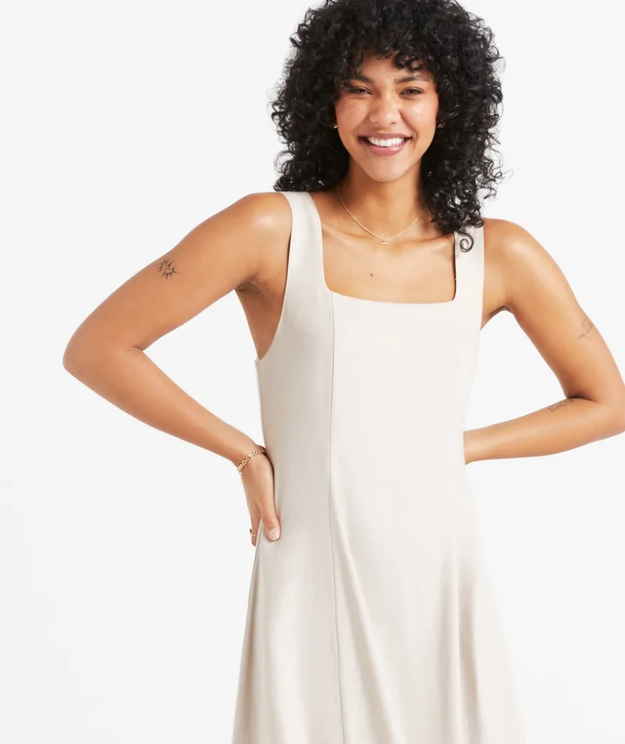 LUCA SQUARE NECK MIDI DRESS