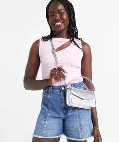LUCI SILVER TOP HANDLE BAG