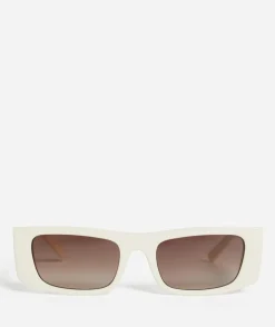 LUCIA RECTANGULAR SUNGLASSES - BEIGE