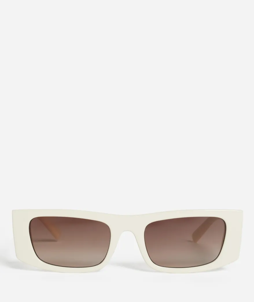 LUCIA RECTANGULAR SUNGLASSES - BEIGE