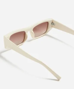LUCIA RECTANGULAR SUNGLASSES - BEIGE