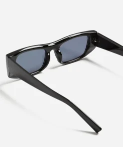 LUCIA RECTANGULAR SUNGLASSES - BLACK