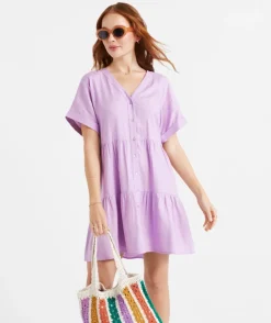 MACENZIE LINEN MINI DRESS