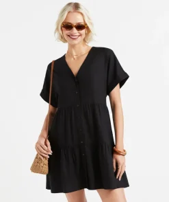 MACENZIE LINEN MINI DRESS