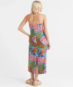 MACI HALTER NECK MIDI DRESS