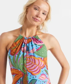 MACI HALTER NECK MIDI DRESS