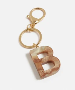 MARBLED ACRYLIC ALPHABET KEYRING