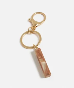 MARBLED ACRYLIC ALPHABET KEYRING