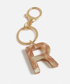 MARBLED ACRYLIC ALPHABET KEYRING