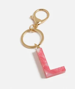 MARBLED ACRYLIC ALPHABET KEYRING