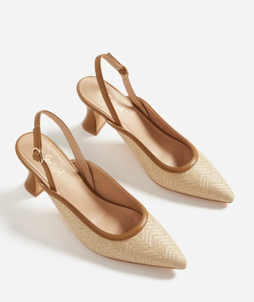 MARGOT NATURAL WOVEN POINT HEEL