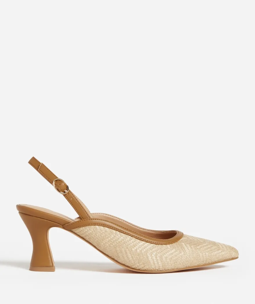 MARGOT NATURAL WOVEN POINT HEEL