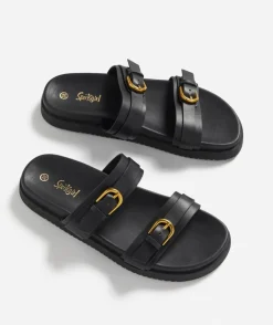 MARNIE BLACK DOUBLE BUCKLE SANDAL