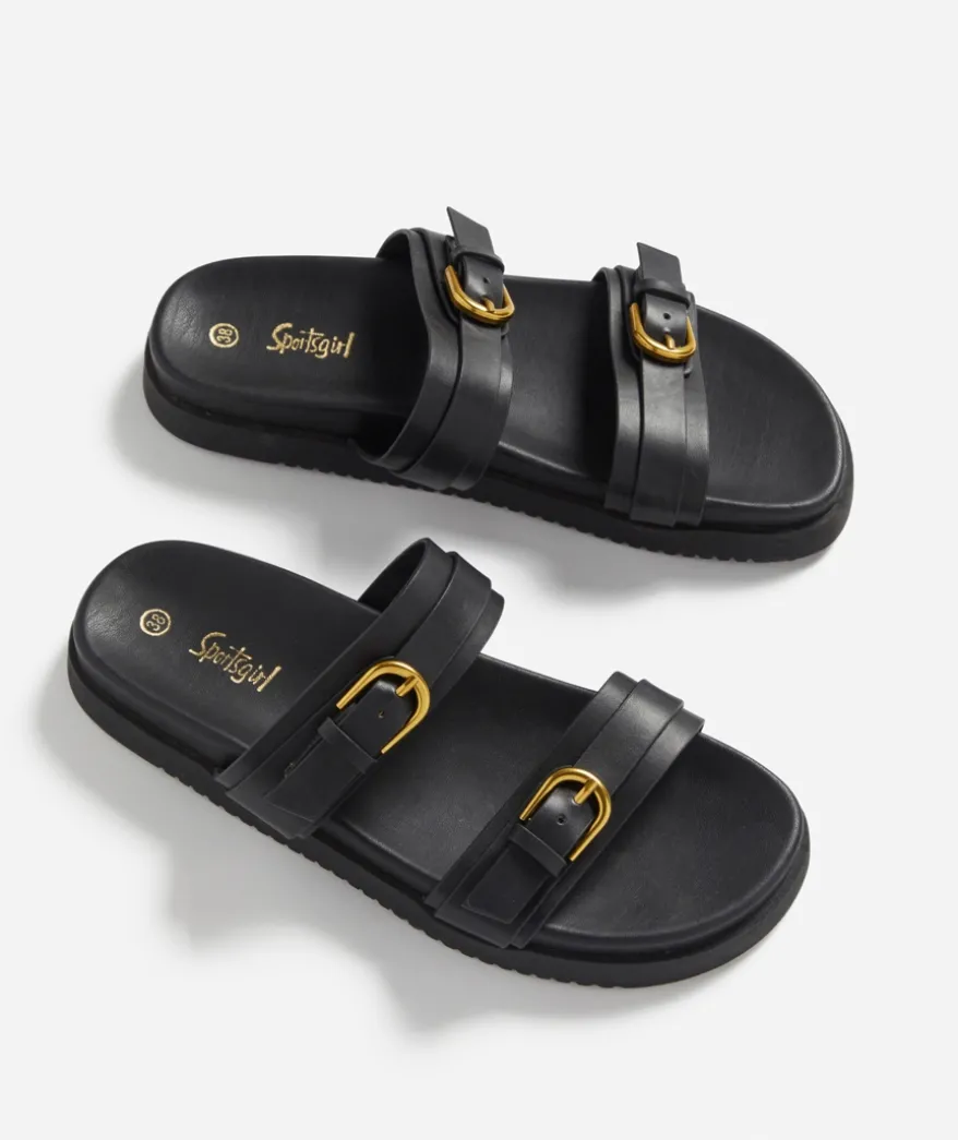 MARNIE BLACK DOUBLE BUCKLE SANDAL