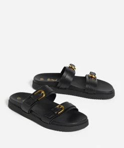 MARNIE BLACK DOUBLE BUCKLE SANDAL