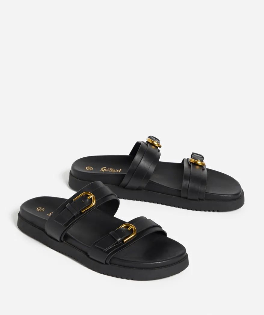 MARNIE BLACK DOUBLE BUCKLE SANDAL