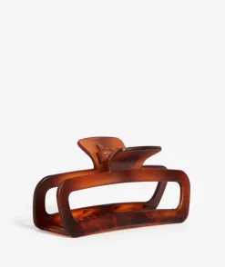 MATTE TORT LARGE ROUNDED HAIR CLAW