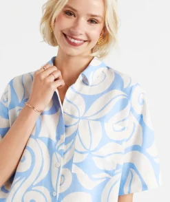 MAX LINEN BLEND PRINTED SHIRT