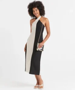 MEEKA HALTER MIDI DRESS