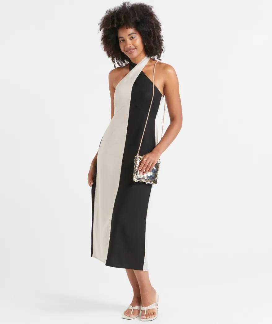 MEEKA HALTER MIDI DRESS