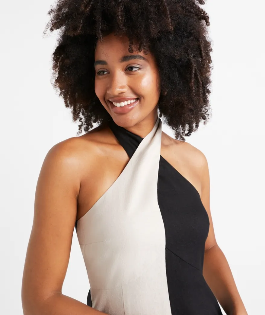MEEKA HALTER MIDI DRESS