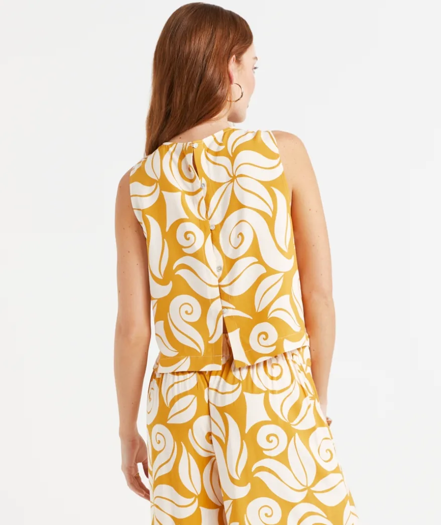 MIA SLEEVELESS BUTTON BACK TOP