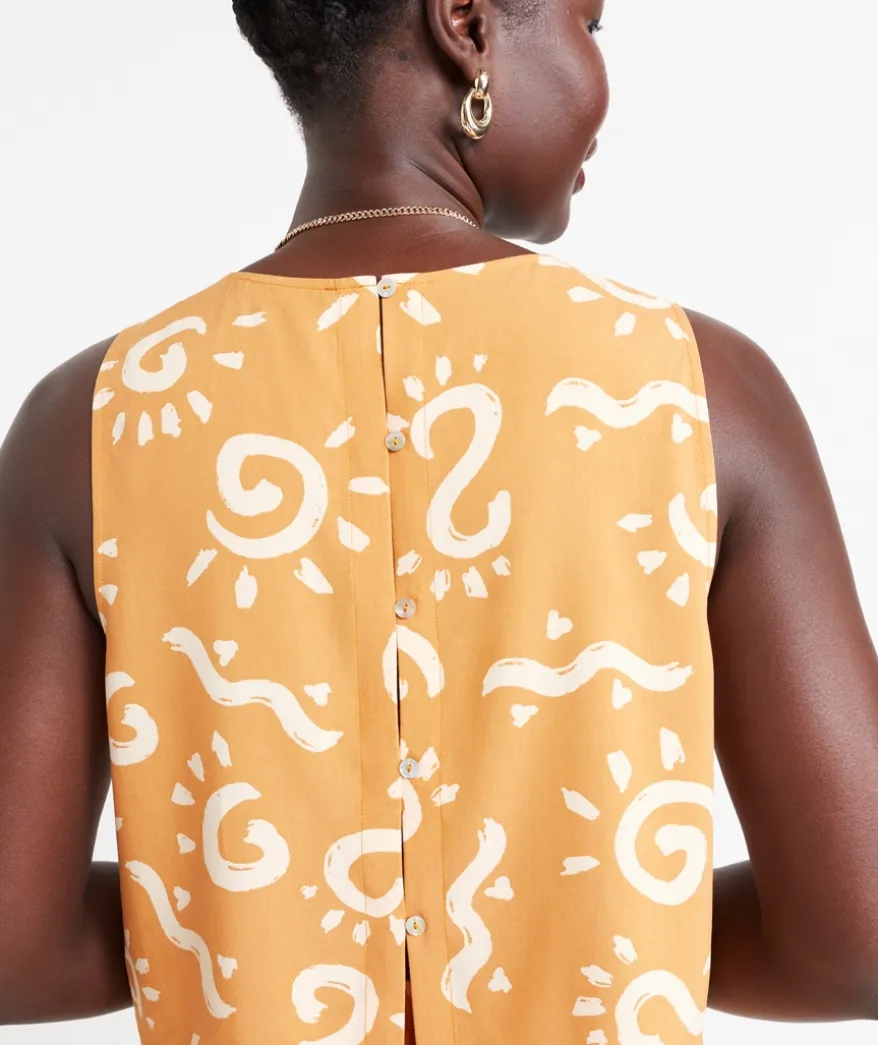 MIA SLEEVELESS BUTTON BACK TOP