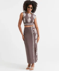 MICAH PRINTED COLUMN MAXI SKIRT