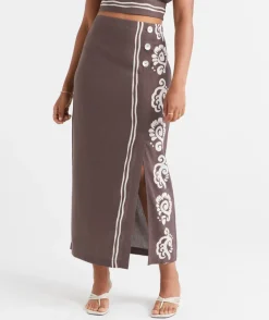 MICAH PRINTED COLUMN MAXI SKIRT